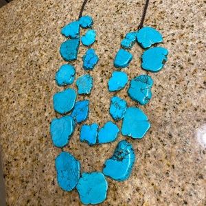 Double layer chunky turquoise necklace